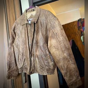 Vintage Leather Bomber Jacket Women’s M